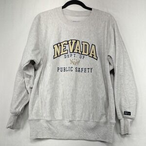 Nevada Dept. of‎ Public Safety Crewneck Sweatshirt Pullover X-Grain Vintage Gray